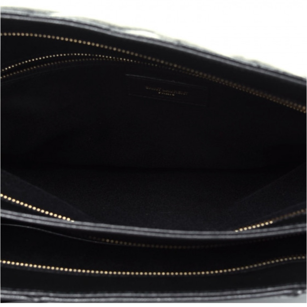 YSL Grain De Poudre Matelasse Chevron Medium Tribeca Shopping Bag Black 🖤 - Picture 4 of 13